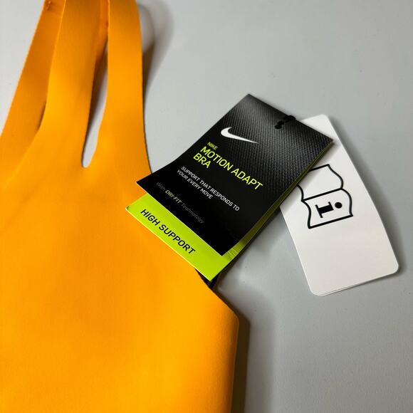 Nike Womens Size Small Dri Fit Training Motion Adapt Bra High Support Orange - Picture 6 of 7